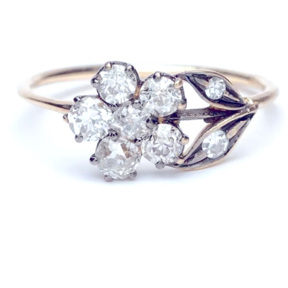 Flower Ring size 5 custom made, sterling silver